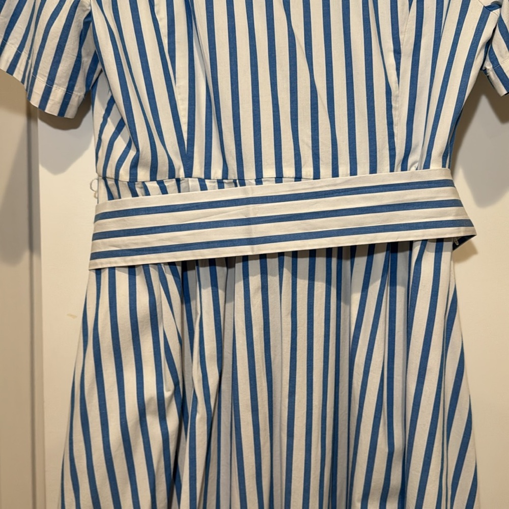Boden Blue and White Striped Button-Up Dress - Picture 8 of 9